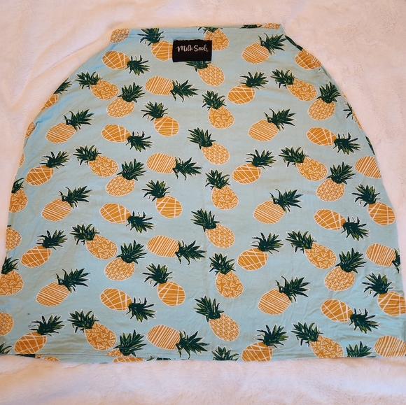 Milk Snob carseat cover and Nursing Cover blue with pineapples - Picture 1 of 3